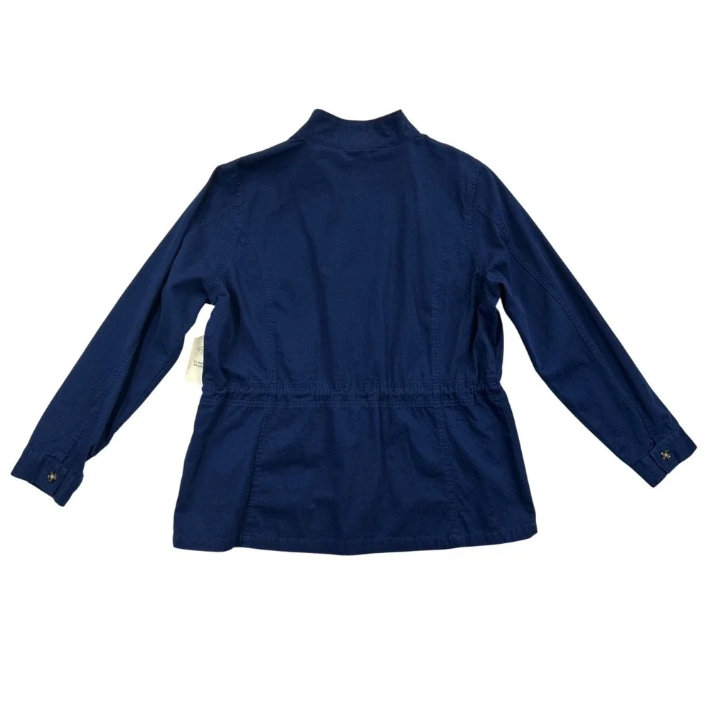 St Johns‎ Bay Classic Anorak Jacket Womens XL Blue Cotton Utility Pockets - Picture 2 of 7